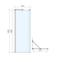 Roman Showers Select 300 Matt Black Pivoting Deflector Panel 343mm Width (10mm Glass)