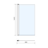 Abacus Hinged Two Part Bath Shower Screen 1450mm