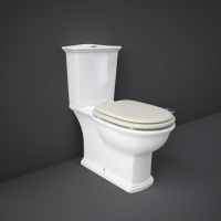 Washington Close Coupled Open Back Push Button Flush WC with Soft Close Seat White - RAK Ceramics