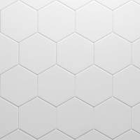 White Hexagon Reflect Tile Wall Panels