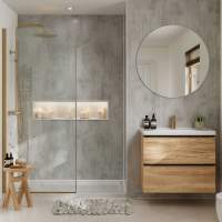 Multipanel Grey Marble Shower Panels