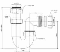 McAlpine ASA10 Adjustable Inlet Tubular Swivel P Trap 1 1/4 / 32mm