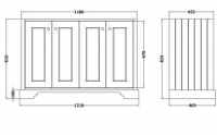Bayswater 800mm 2-Door Traditional Basin Cabinet - Plummett Grey