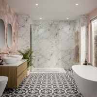 Multipanel Linda Barker Calacatta Marble Shower Panels