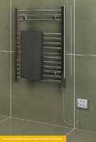 K-Rad Electric Only Towel Warmer - Chrome - Curved - 1200 x 500