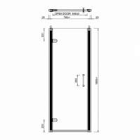 Roman Liberty 1000 x 900mm Hinged Shower Door with Side and In-Line Panels - 10mm Glass