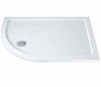 MX Elements 1000 x 800 Left Hand Offset Quadrant Stone Resin Low Profile Shower Tray