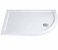MX Elements 1400 x 800 Right Hand Offset Quadrant Stone Resin Low Profile Shower Tray