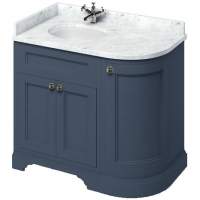 Burlington Chalfont Matt Blue 1000mm Traditional Vanity Unit & Double Basin
