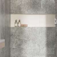 Multipanel Grey Mineral Large Tile Effect Shower Board