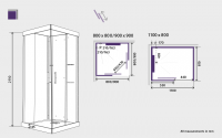 Kinedo Horizon 900mm Corner Pivot Door Self Contained Shower Pod