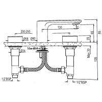 Abacus Iso Pro 3 Tap Hole Deck Mounted Basin Mixer - Matt Anthracite