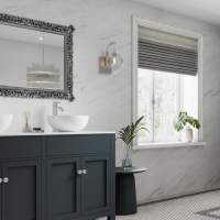 Multipanel White Grey Large Tile Effect Shower Board