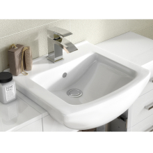 White Gloss Sienna Cloakroom Bathroom Furniture Pack Inc Cistern, Toilet Pan, Seat & Basin - Nuie