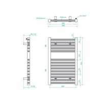 Hugo2 652 x 400mm Electric Towel Radiator - Mont Blanc - High Heat Output - Tissino