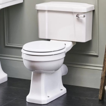 Burlington High Level WC with White Aluminium Cistern and Fittings P2 T59 T30CHR