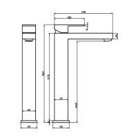 Abacus Plan Mini Mono Basin Mixer Tap - Matt Black