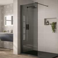 Prestige2 700mm Smoked Wetroom Shower Screen 10mm Glass, Frontline Bathrooms