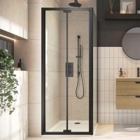 Scudo S6 900mm Matt Black Bifold Shower Door
