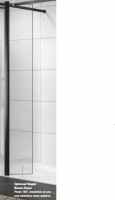 Roman Showers Select Matt Black 300 Pivoting Deflector Panel 343mm Width (8mm Glass) 