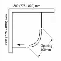 Rolla 8 1700mm Matt Black Frameless Sliding Door Corner Enclosure