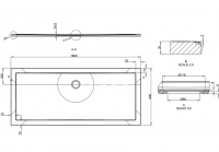 Zamori Rectangle Shower Tray 1100 x 900mm - Corner waste - Z1172