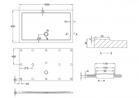 Zamori Rectangle Shower Tray 1500 x 800mm - Centre waste - Z1181
