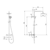 Villeroy & Boch Square Verve Thermostatic Exposed Shower Set With Riser Rail Chrome