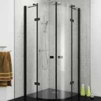 Vodas 8 Stella 800 Frameless Hinge Door Quadrant Shower Enclosure - Black
