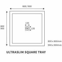 Ultra-Slim 800 x 800mm Square Shower Tray