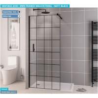 Scudo S8 Brushed Brass Wetroom Shower Screen 800mm