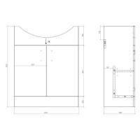 Vouille 410mm Oak Floor Standing Basin Unit & Close Coupled Toilet Set