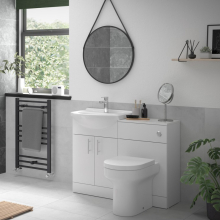 Vouille 510mm Wall Hung 2 Drawer Basin Unit & Basin - White Gloss