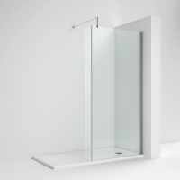 Jaquar 800mm Wetroom Shower Screen - Black Frame - Clear Glass