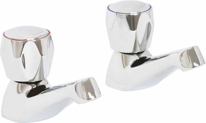 Skara Bath Contract Pillar Taps (Pair) By Alliance 