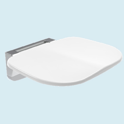 Wall Mounted White Fold Down Shower Seat - Euroshowers