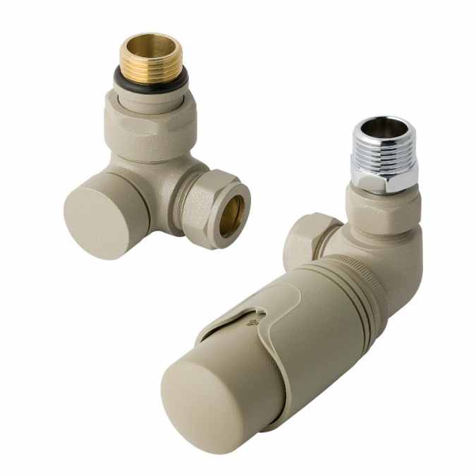 Eastbrook Corner Cappuccino Thermostatic Radiator Valves TRV Inc Lockshield