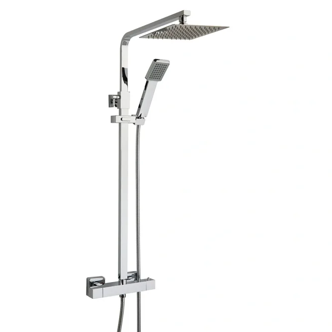 Highlife Bathrooms Orkney Series 2 Chrome Square Dual Head Shower Kit
