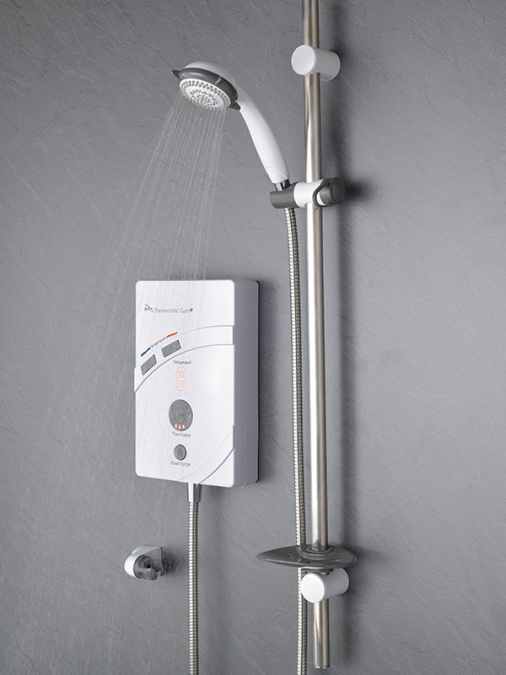 MX Thermostatic Care QI Electric Shower - White & Chrome - 9.5kw