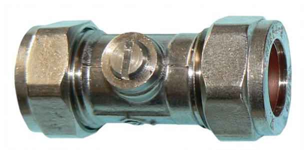 15mm Chrome Plated Brass Isolating Valve - Singles