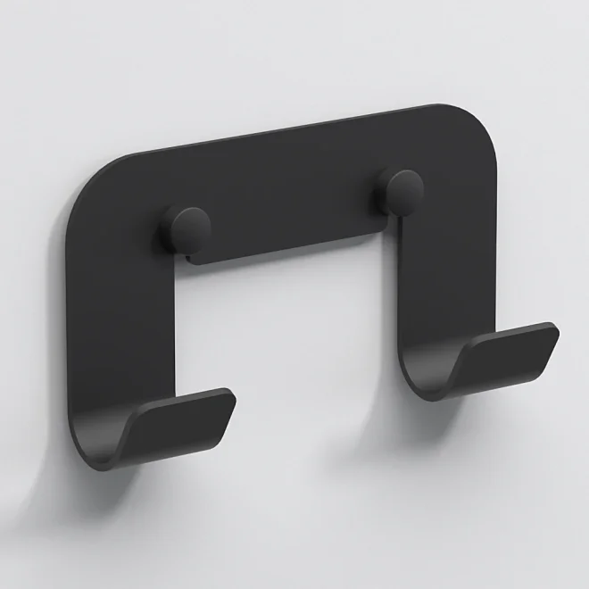 Origins Living Quick Matt Black Double Robe Hook