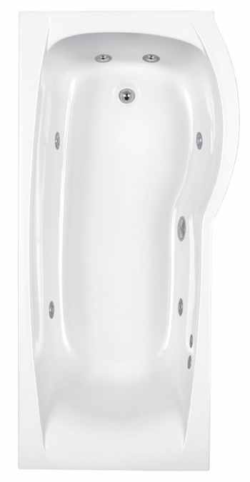 Carron Delta Whirlpool P Shape Shower Bath - 1700 x 800 - 700mm