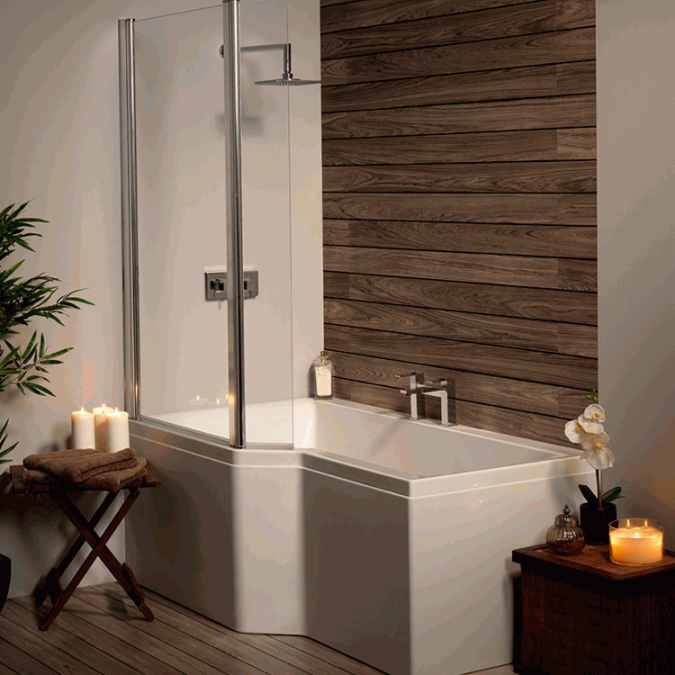 Carron Urban Edge Shower Bath - Carronite - 1675 x 850 - 700mm