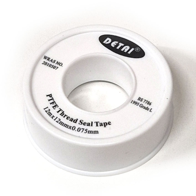 PTFE TAPE 12mm wide x 12m ROLL WRAS Approved - Singles