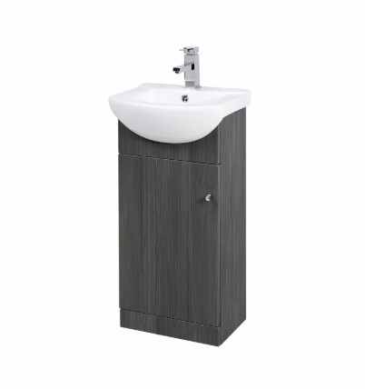 Elation Ikoma Vanity Unit Basin Bodega Grey Free Uk Mainland Delivery Elation Ikoma Vanity Unit Basin, Grey Wood Effect Bathroom Vanity Unit