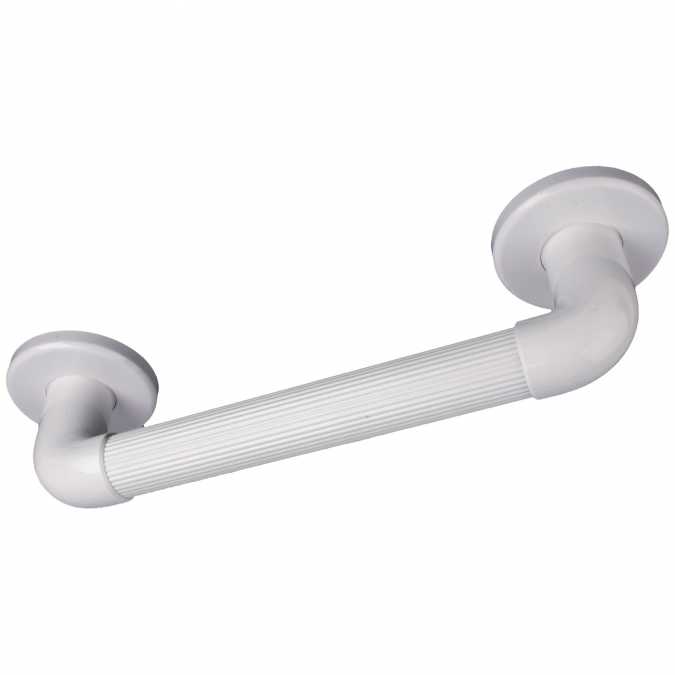 Plastic Fluted Grab Rail 18inch / 450mm - White - Euroshowers