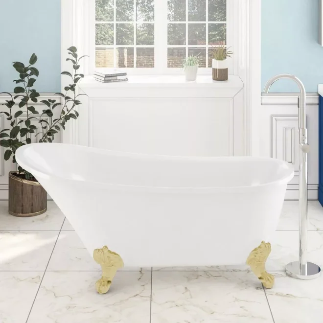 Beaufort Richmond 1620 x 690mm White Tradtional Freestanging Bath