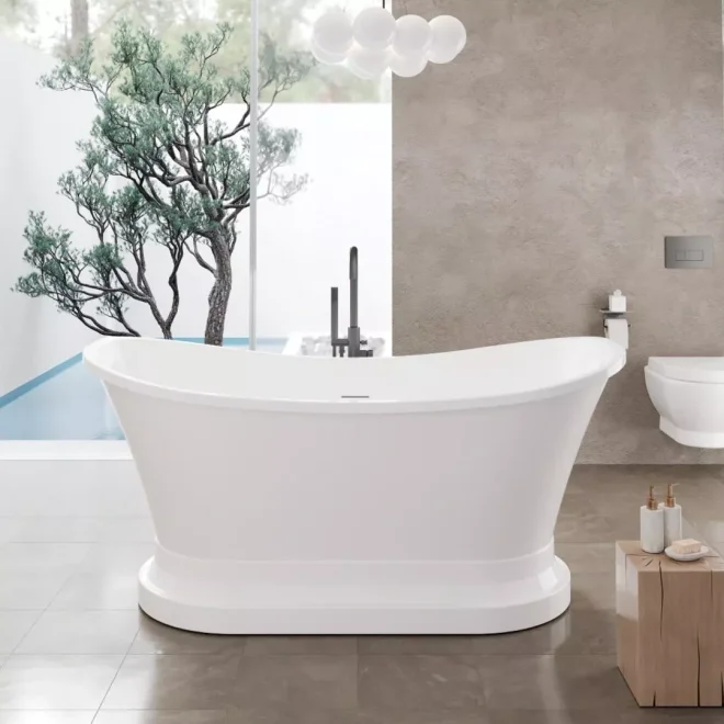Beaufort Chesham 1524 x 813mm White Freestanding Bath