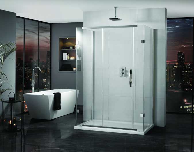 Inline 3 Sided Sliding Shower Door With Two Side Panels 1200 X 900mm By Aquadart