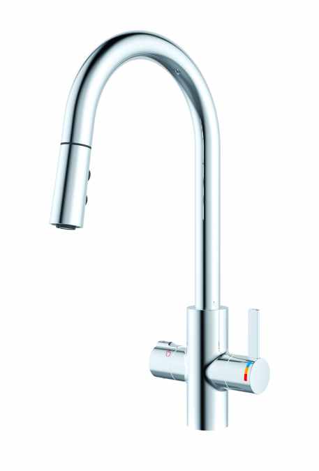 Signature Pull Out 4 In 1 Boiling Water Filtered Cold Hot Cold Water Kitchen Tap Chrome